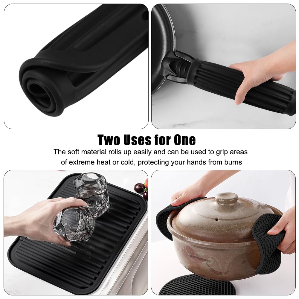 Set 4 Sottopentola In Cotone Da 17,8 Cm - Resistenti Al Calore (180°C), Assorbenti E Lavabili - Per Piatti, Pentole E Padelle - 3