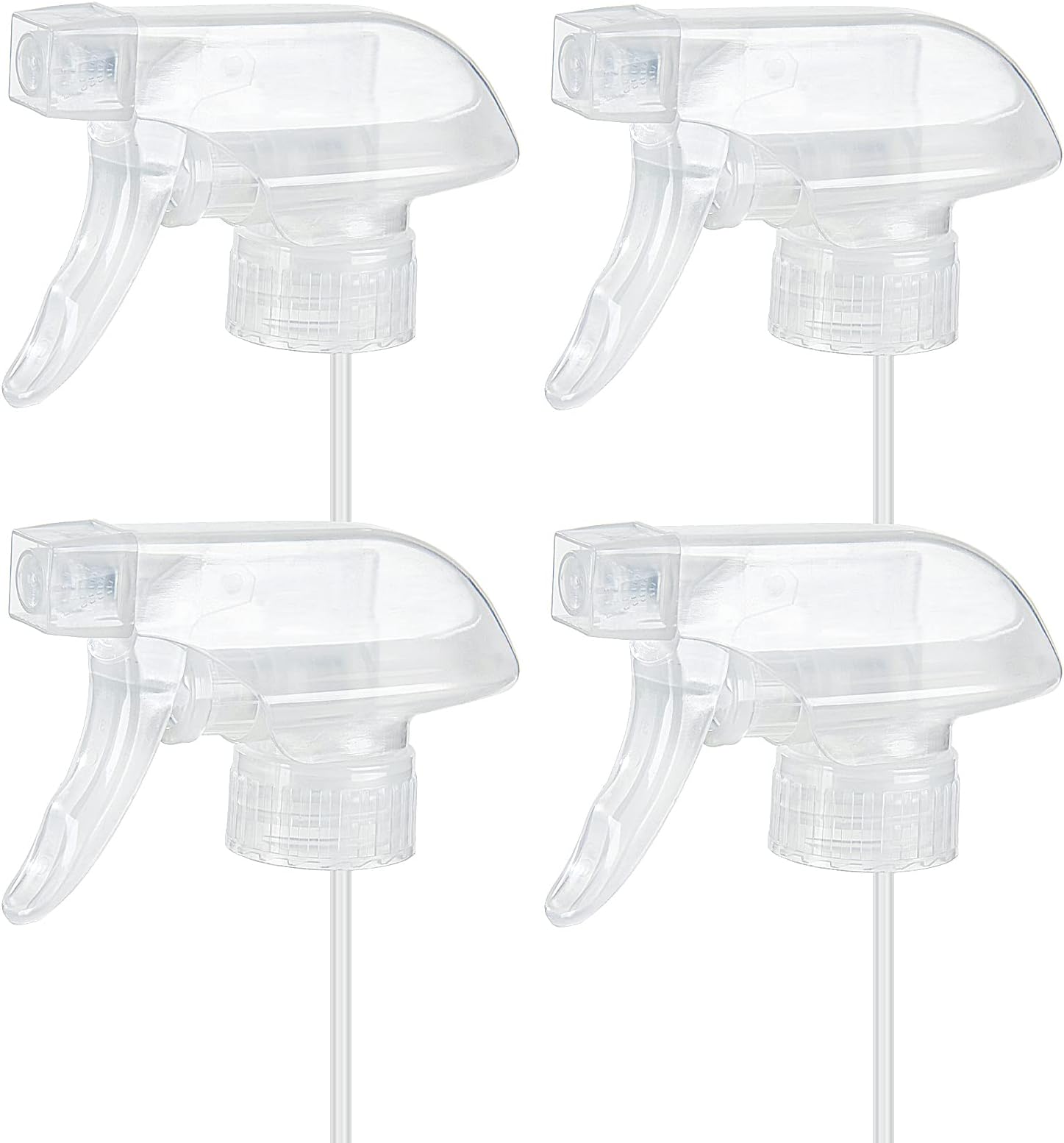 HOMBYS 4 Pack Clear Trigger Sprayers Replacement Spray Nozzles with Mist Stream Sprayer for 8oz/16oz Glass Spray Bottles for Home, Kitchen, Garden and Office,Cleaning Solutions-Quality Sprayer