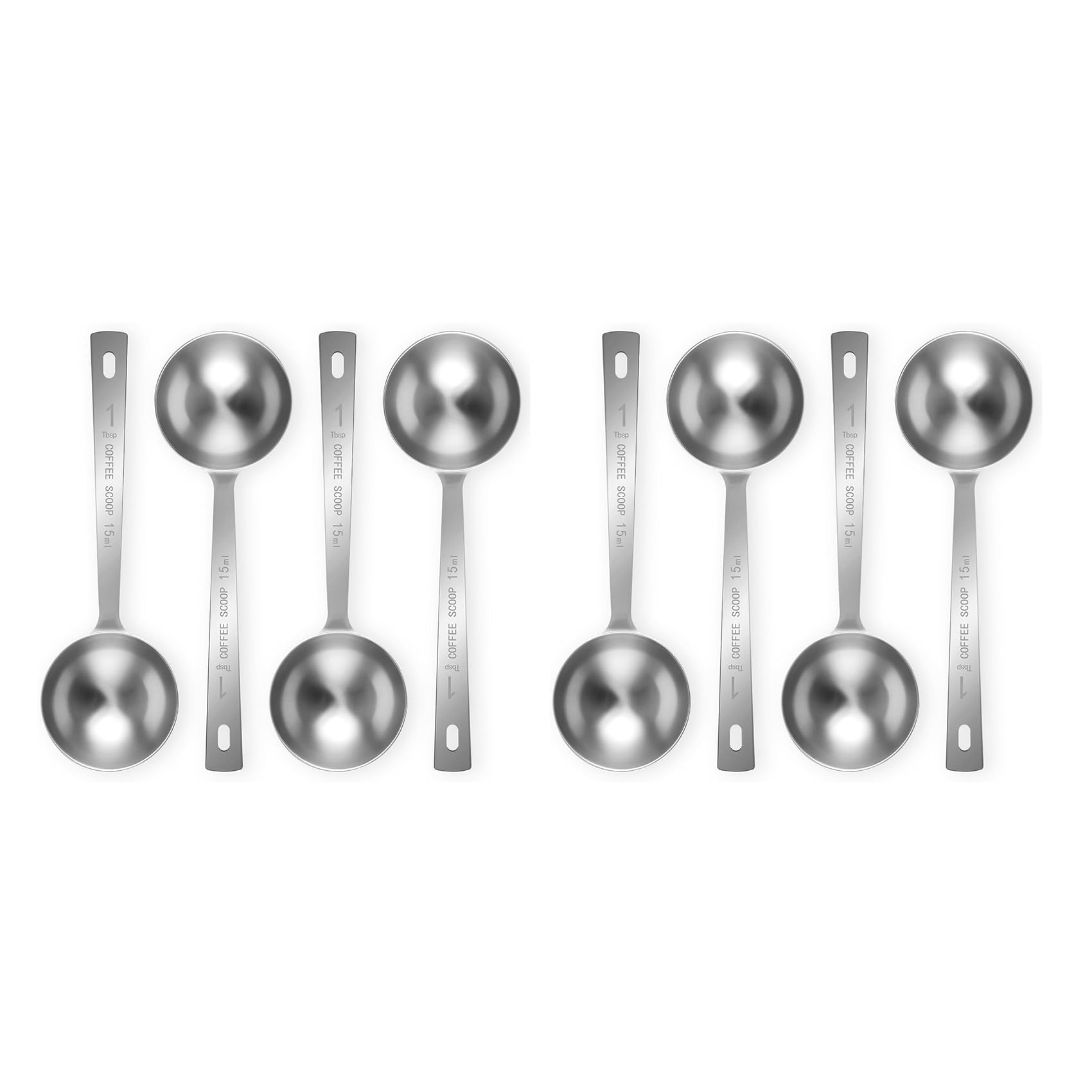 Hndhbfgrt 8Pcs Coffee Scoop Spoon - 1 Tablespoon Measuring Spoon, 15ML Stainless Steel Coffee Spoons, Long Handle Measuring Scoop