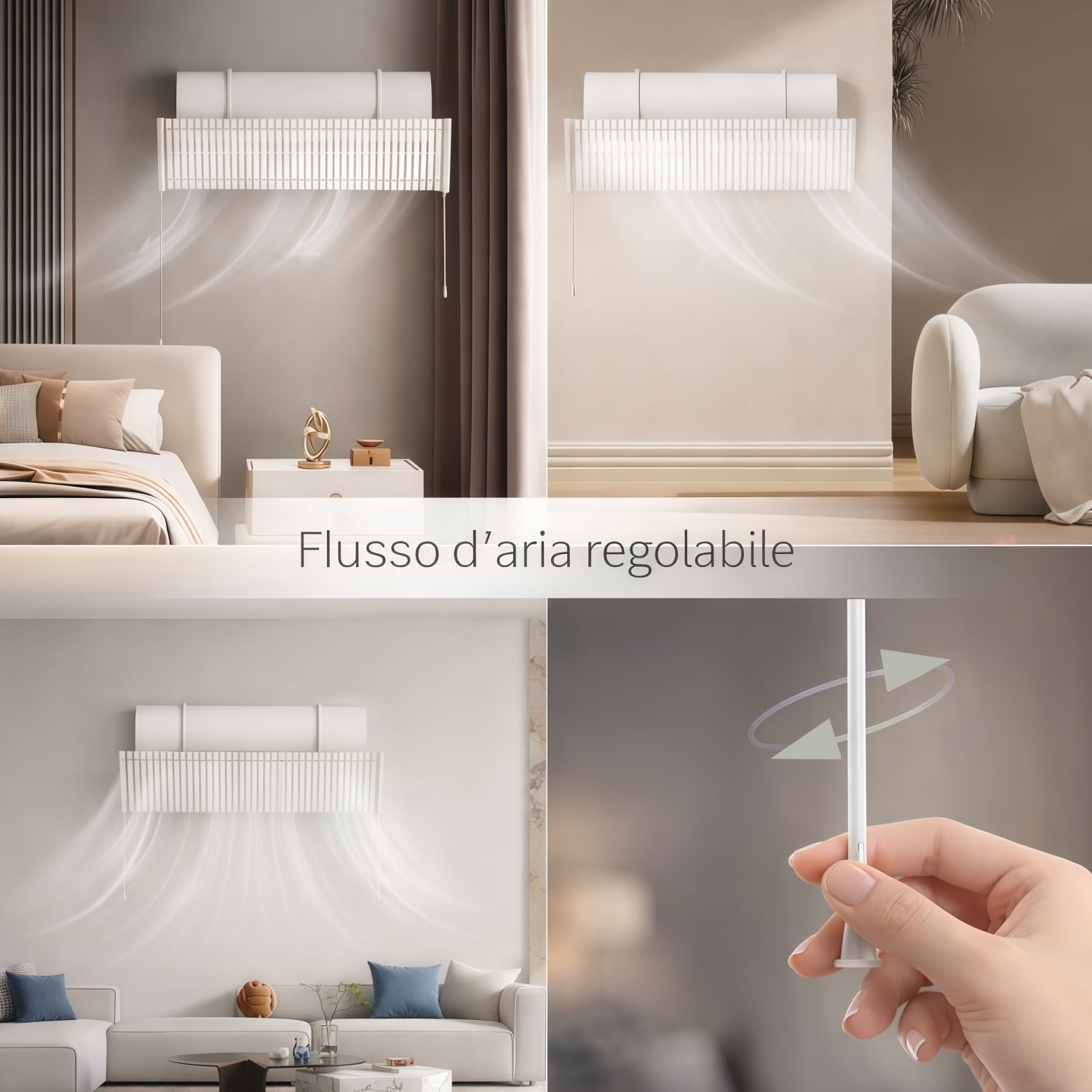 Deflettore Condizionatore, Deflettore per Condizionatore Regolabile, Universale Deflettore Aria Condizionata Anti Diretto Blowing, Deviatore Aria Condizionatore per Casa e Ufficio