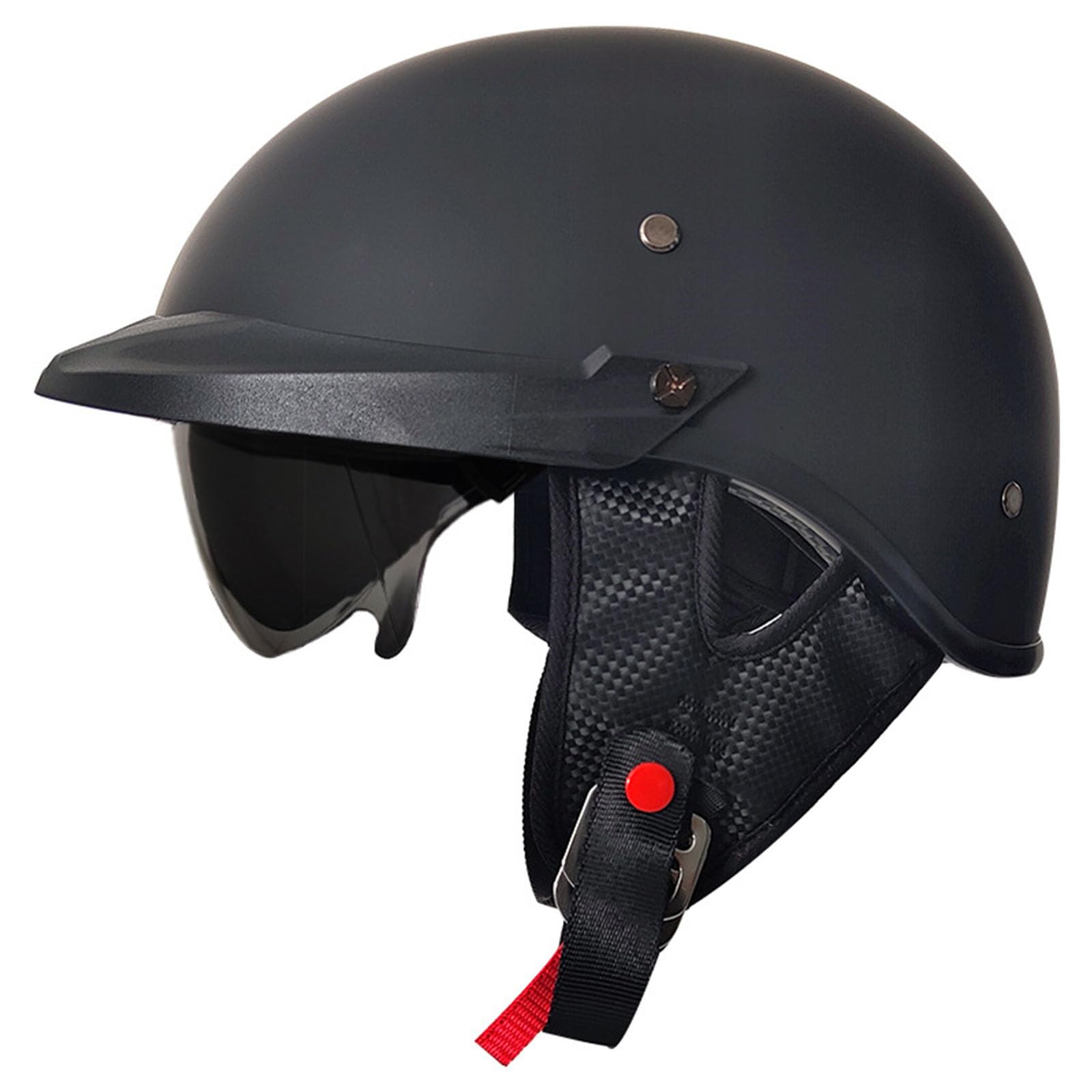 Motorradhelm, Retro-Modestil, Halbhelm, ECE-geprüft, Mit Visier, Schnellverschluss, Halbhelm, Jethelm, Fahrrad, Roller, Cruiser, Pilotenhelm, Herren, Damen, Reithelm