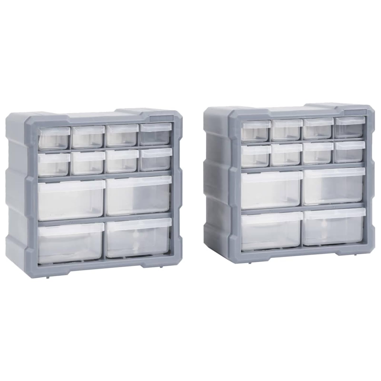 Rantry Multi-Schubladen-Organizer 2 STK. 12 Schubladen 26,5x16x26 cm Aufbewahrungsbox mit Mehreren Schubladen Model147582