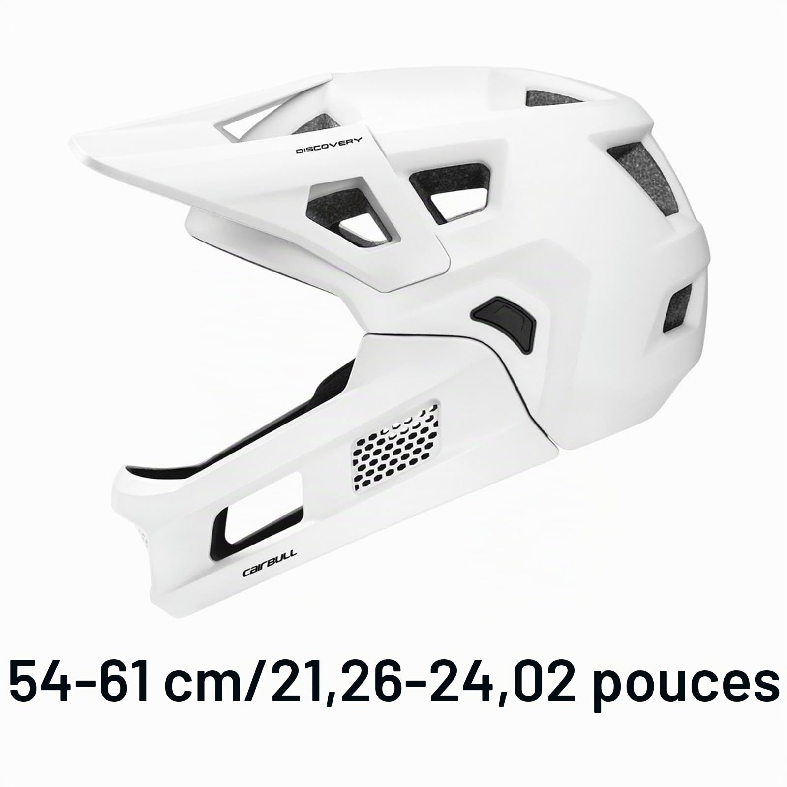 Qianly Casque de Vélo de Montagne pour Adulte avec Mentonnière Amovible pour Une Protection Complète du Visage, Blanc