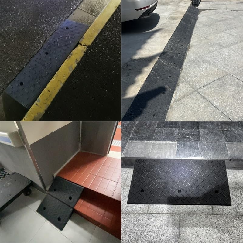 Rampas De Umbral para Escalones, Rampa para Bordillos Antideslizante Alto 15cm, Rampas para Minusválidos Cortable, Rampa De Acceso Ligeras(100x30x15cm/40x12x6in)