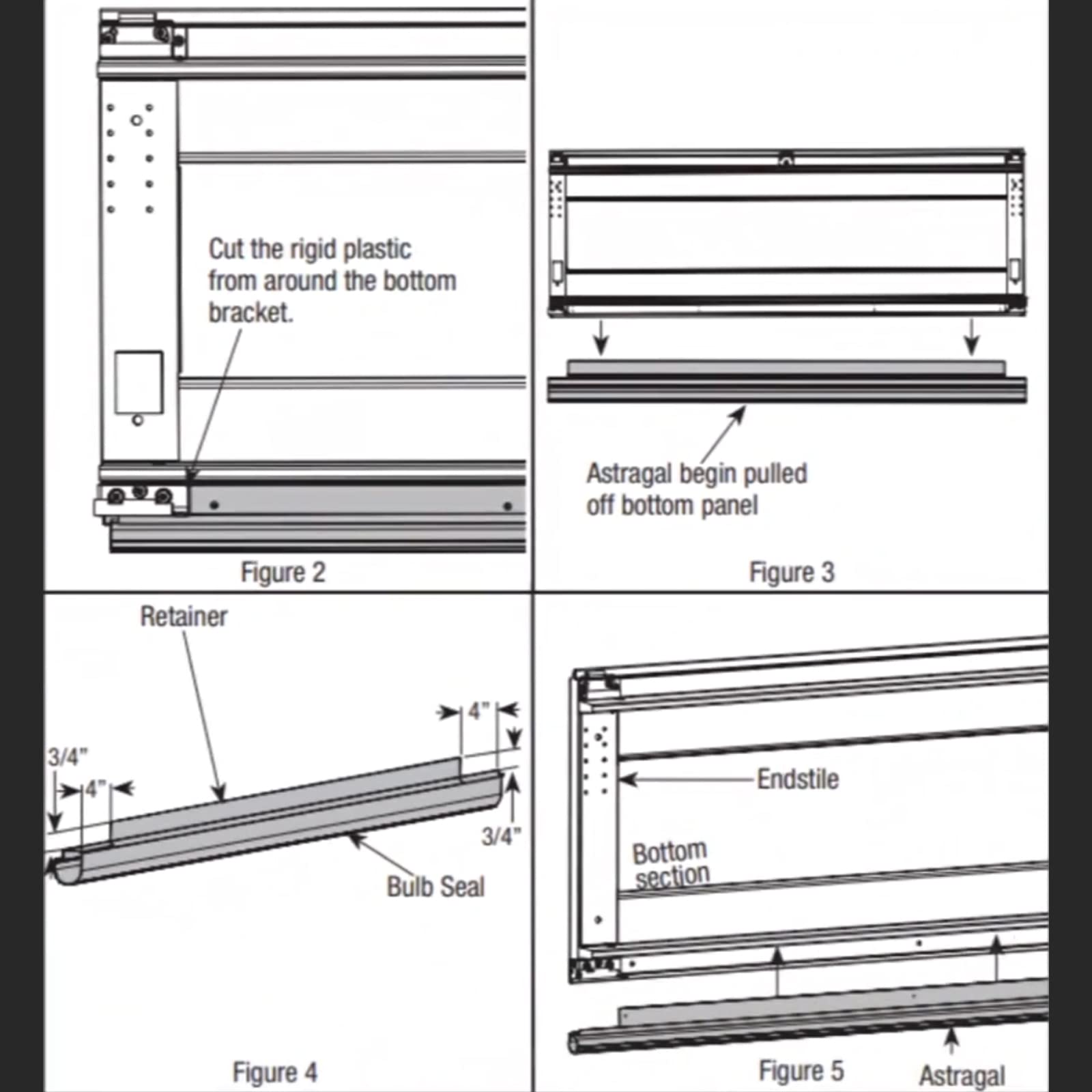 Garage Door Bottom Seal Part #154448 - Fits 16' Wide Wayne Dalton 8000/9000 Series Doors