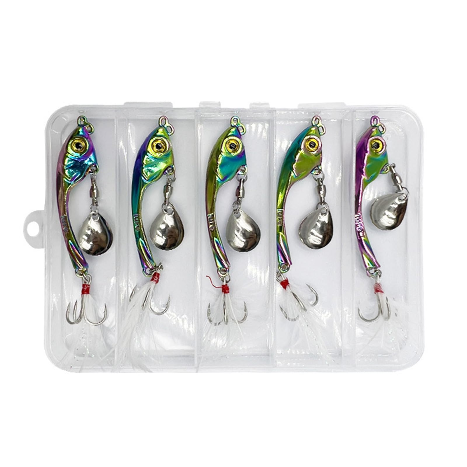 Psdndeww 5Pcs Fishing Spoons Lures Triple Hook Set Spoons Hard Fishing Lures Metal Fishing Lures Fishing Sequins Lures Baits