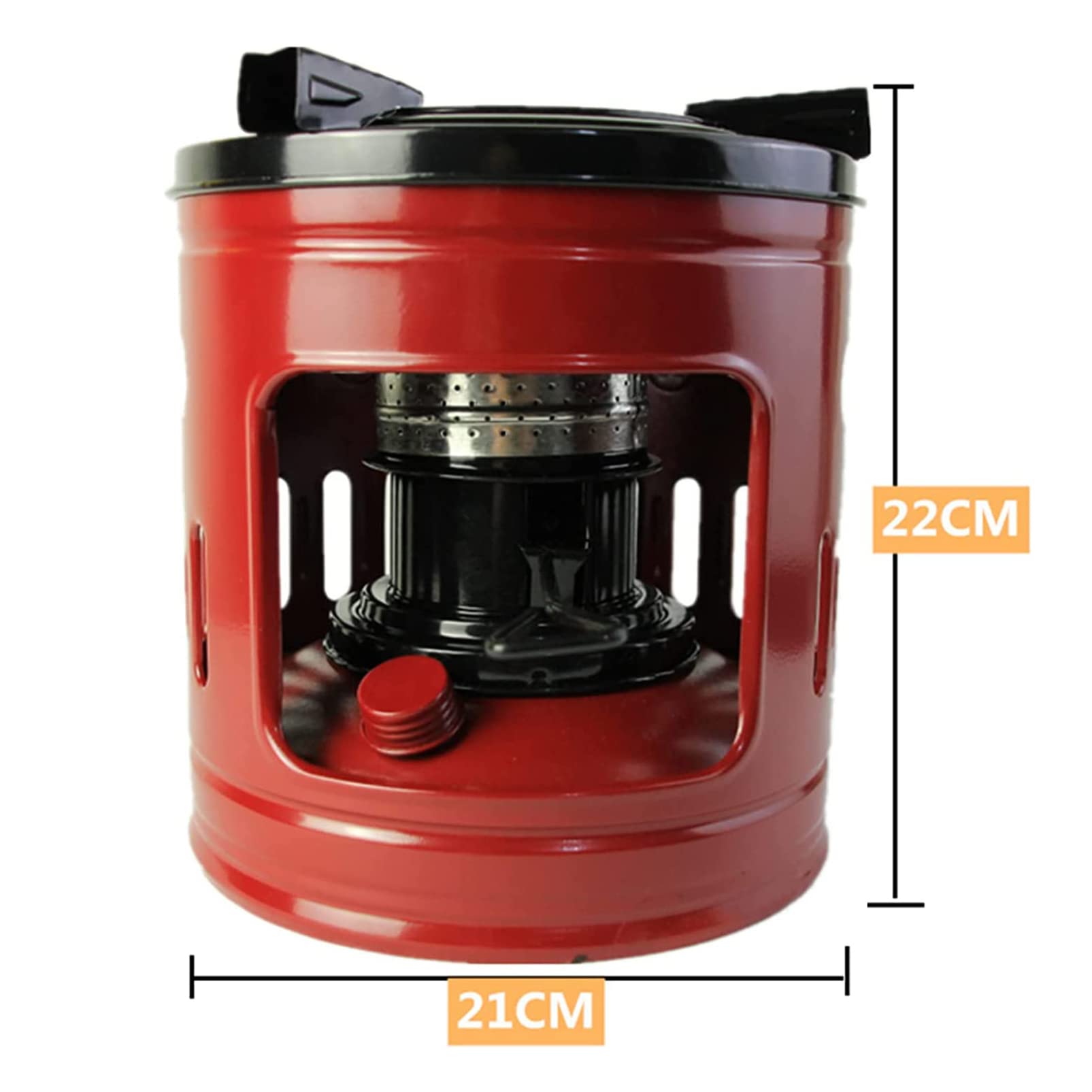 MytaYtOutdoor Cooking Kerosinkocher Brenner, Metall Winddicht 10 Dochte Kerosinofen Tragbarer Herd Campingkocher, Rot