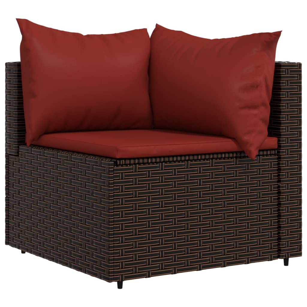 Divano Piccolo Salvaspazio,Divani Angolari Modernidivani Angolari Da Giardino Con Cuscini 2pz Polyrattan Marroneadatto A Terrazza, Giardino, Soggiorno, Balcone, Cortile