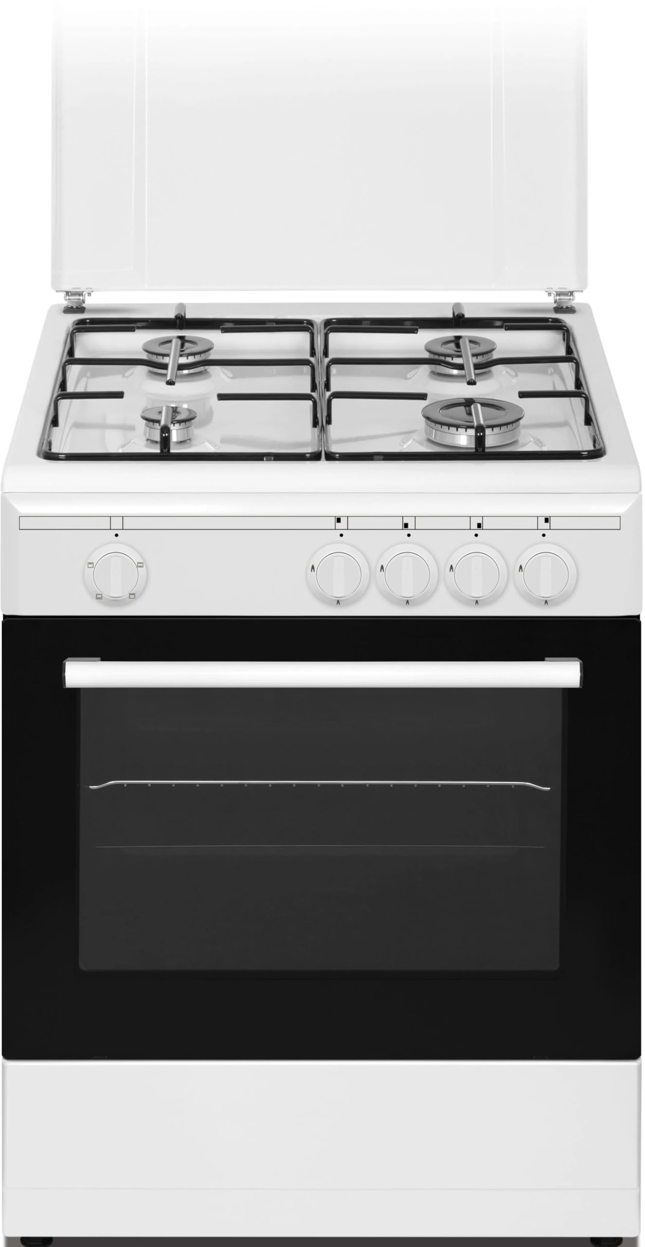 Ducati Cucina a gas 60x60cm 4 fuochi Forno a gas con grill Bianco SD664WGE