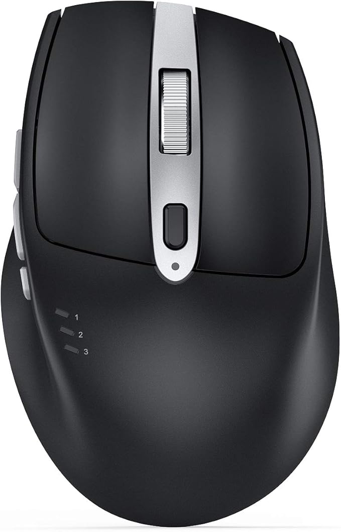 Kabellose BluetoothMaus, MultiGeräteMäuse, Dual Bluetooth 5.0 + 2.4G USB, wiederaufladbare