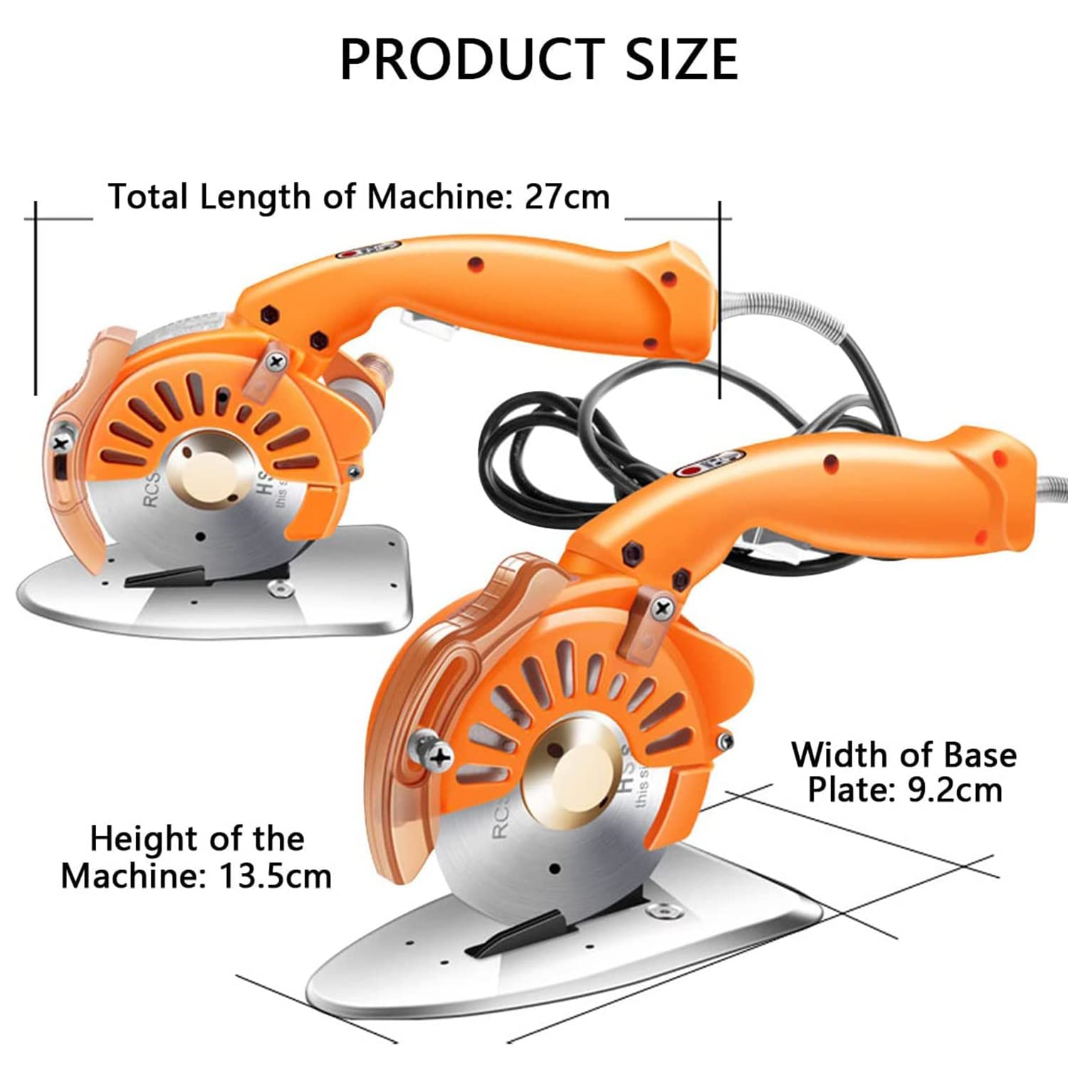 Máquina cortadora de cuchillos circulares de tela eléctrica Cortadora de tela rotativa para tela Tijeras eléctricas para tela con luz LED y afilado automático de cuchillos, 110 C) (125 C (45 mm))