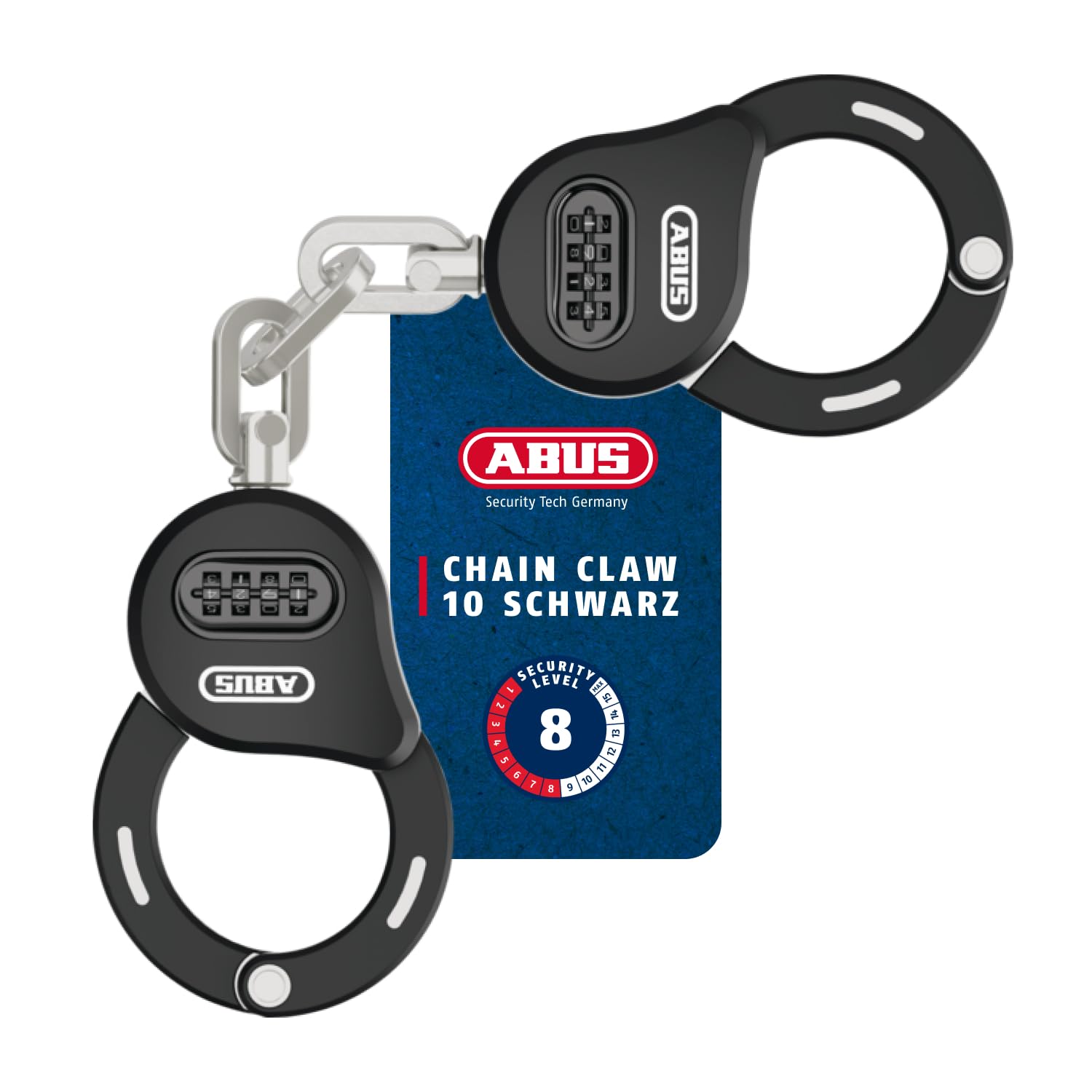 ABUS Handschellenschloss Chain Claw 10  Fahrradschloss zur Sicherung von  Fahrrad, E-Scooter und Roller  47 cm lang  mit Zahlencode  Schwarz :  Amazon.de: Sport & Freizeit