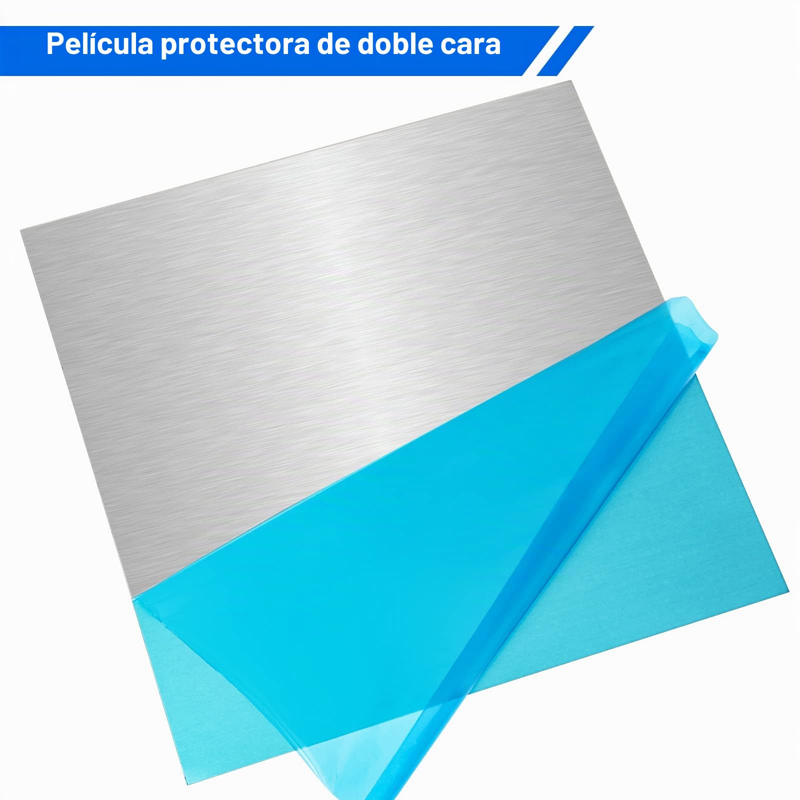 Placa de aluminio (2 mm, 30 x 30 cm, placa plana de aluminio 6061, chapa de aluminio, placa metálica con película protectora)