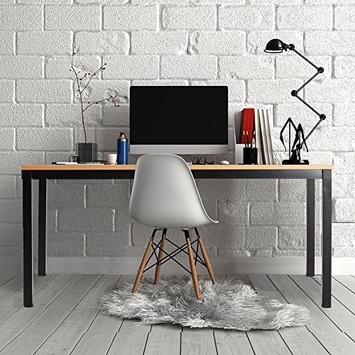 CUBOC 55" Large Size Modern Computer Desk Long Office Desk Writing Desk, Workstation Table for Home Office, Beech