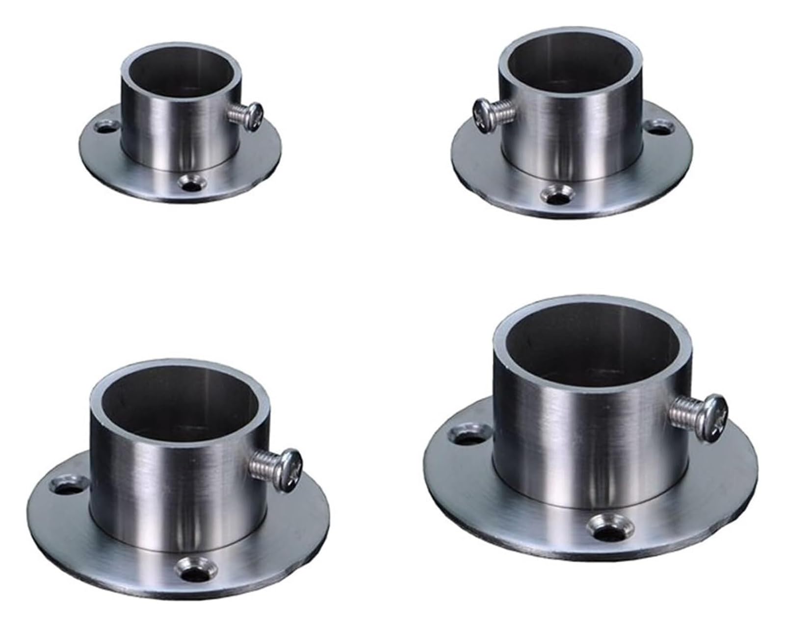 QRLKJHGFA Round Wardrobe Brackets Sockets, Stainless Steel Pole Sockets And Flange For Wardrobe And Balcony 2 Pcs 19-51mm(32mm)