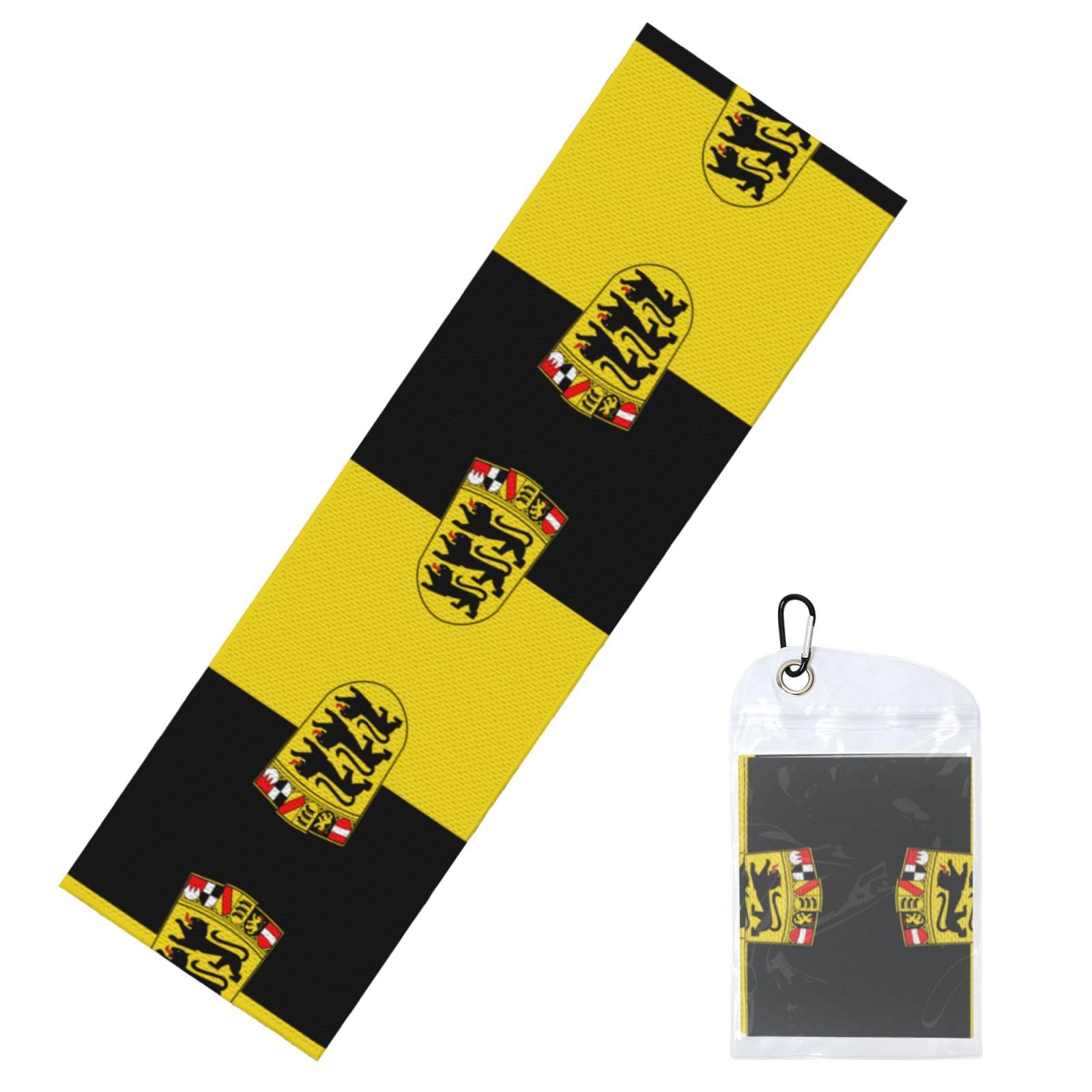 HGIUYDRD Flag of the State of Baden-Württemberg Print Cooling Sports Towel with PVC Carry Bag for Gym, Beach, Golf and World Cup Events