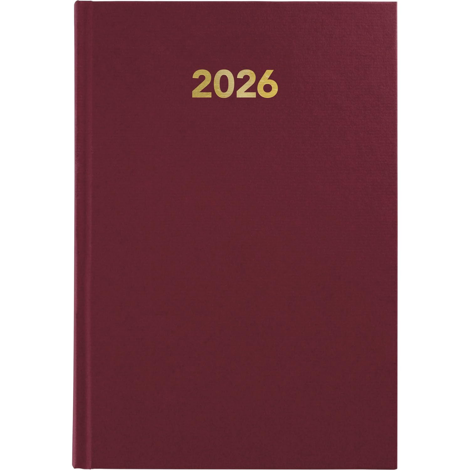 Grafoplas - Bavarian 2026 Year Diary Day by Page View, Spanish, Garnet, 14.5 x 21 cm, Vinyl Lined Hardcover, Reading Point, 328 Pages, White Paper 70 g FSC Certified, Ideal for Office
