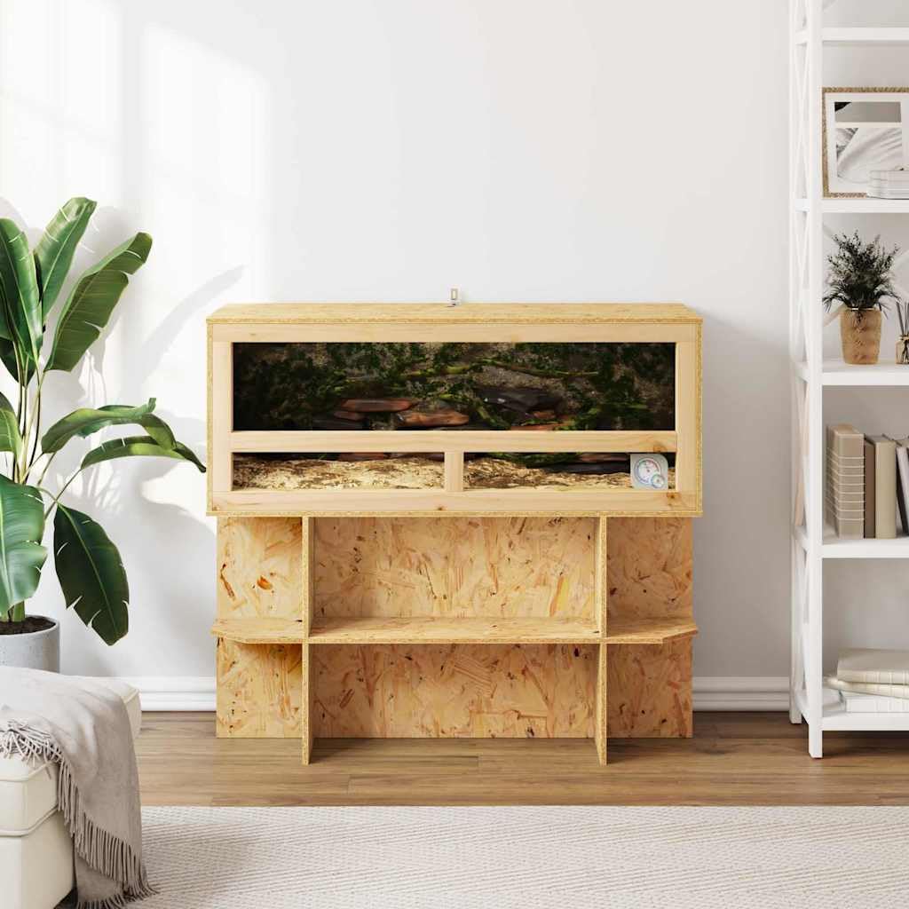 Terrarium Braun 100x40x90 cm OSB Indoor | Terrarien, Reptil Fütterungsbox für Reptilien, Schlangen, Schildkröten, Amphibien