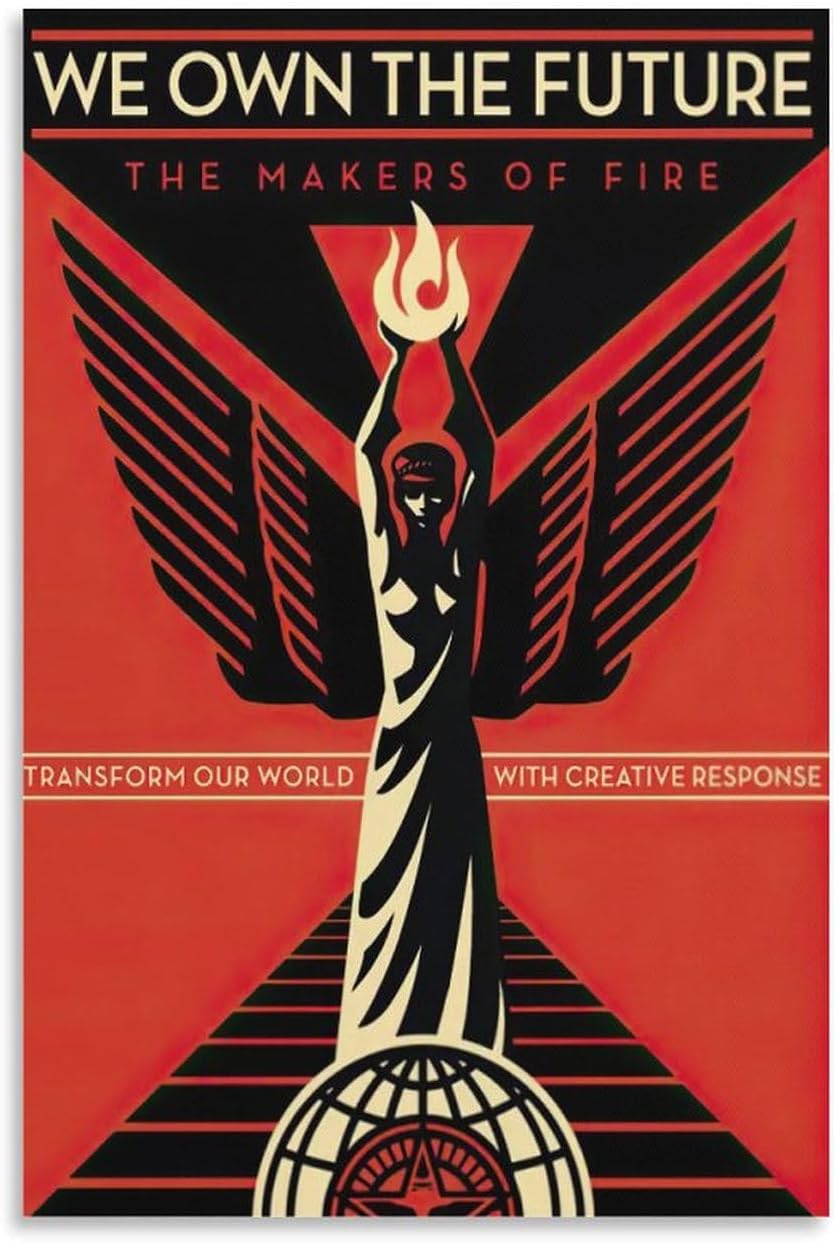 Orjdjz Wxkbl We Own The Future by Shepard Fairey Poster and Prints Pop Wall Art Shepard Fairey Canvas Painting Modern Picture for Home Decor 40x60cm Frameless