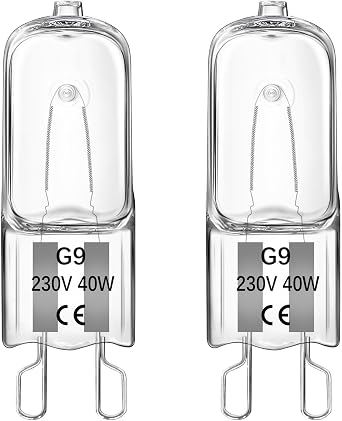 G9 40W Halogen Oven Bulbs Dimmable, 300  Heat Tolerant, 2700K Warm White 520LM, 40W Capsule Bulb for Oven, Wax Burner Bulbs, Cooker Hood, 14.5inch Lava Lamp G9 Base, 2 Pack