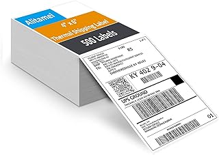 4"x6" Direct Thermal Printer Labels, Fanfold Shipping Labels 500 Address Labels 101mm x 152mm White Sticky Labels for 4x6 Inch Direct Thermal Printer Labels, for Address Mailing and Shipping