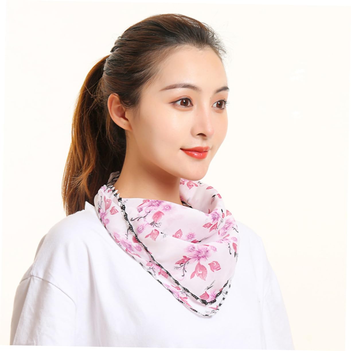 GALPADA 2Pcs Fashionable Chiffon Sunscreen Mask Lightweight UV Protection Neck Cover for Outdoor Summer Cycling Breathable Face Mask Light Purple for Women