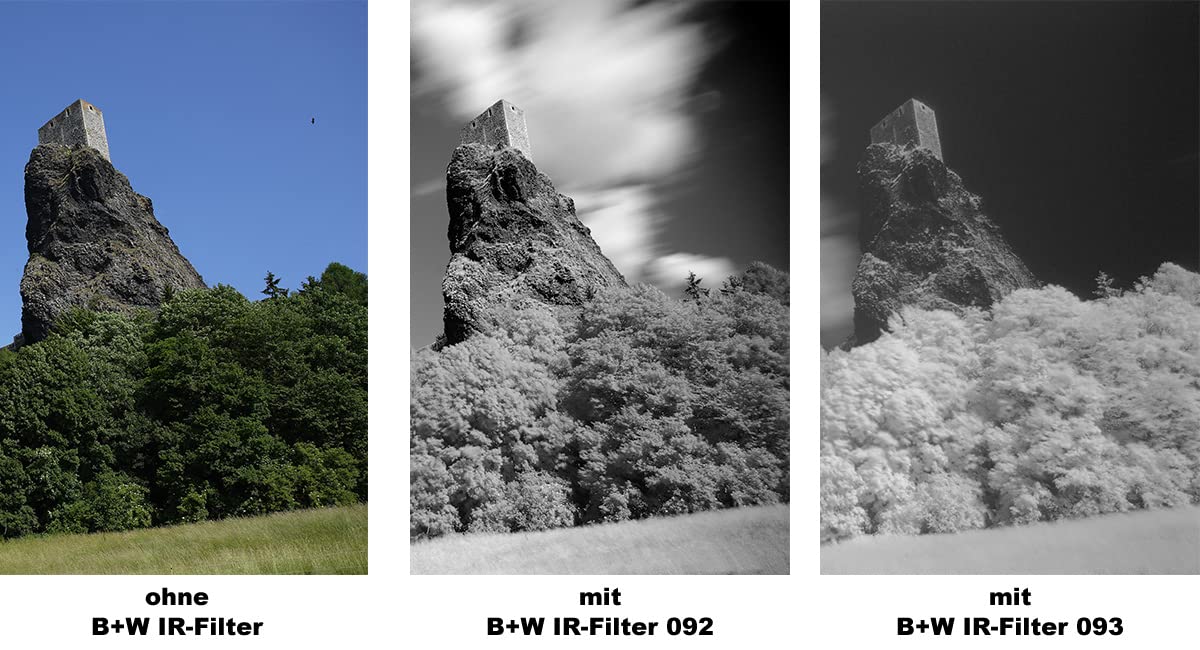 B+W Basic IR Dark Red 695 Filter 49mm - Replaces F-Pro 66-72271, Black, 49 mm - Image 4