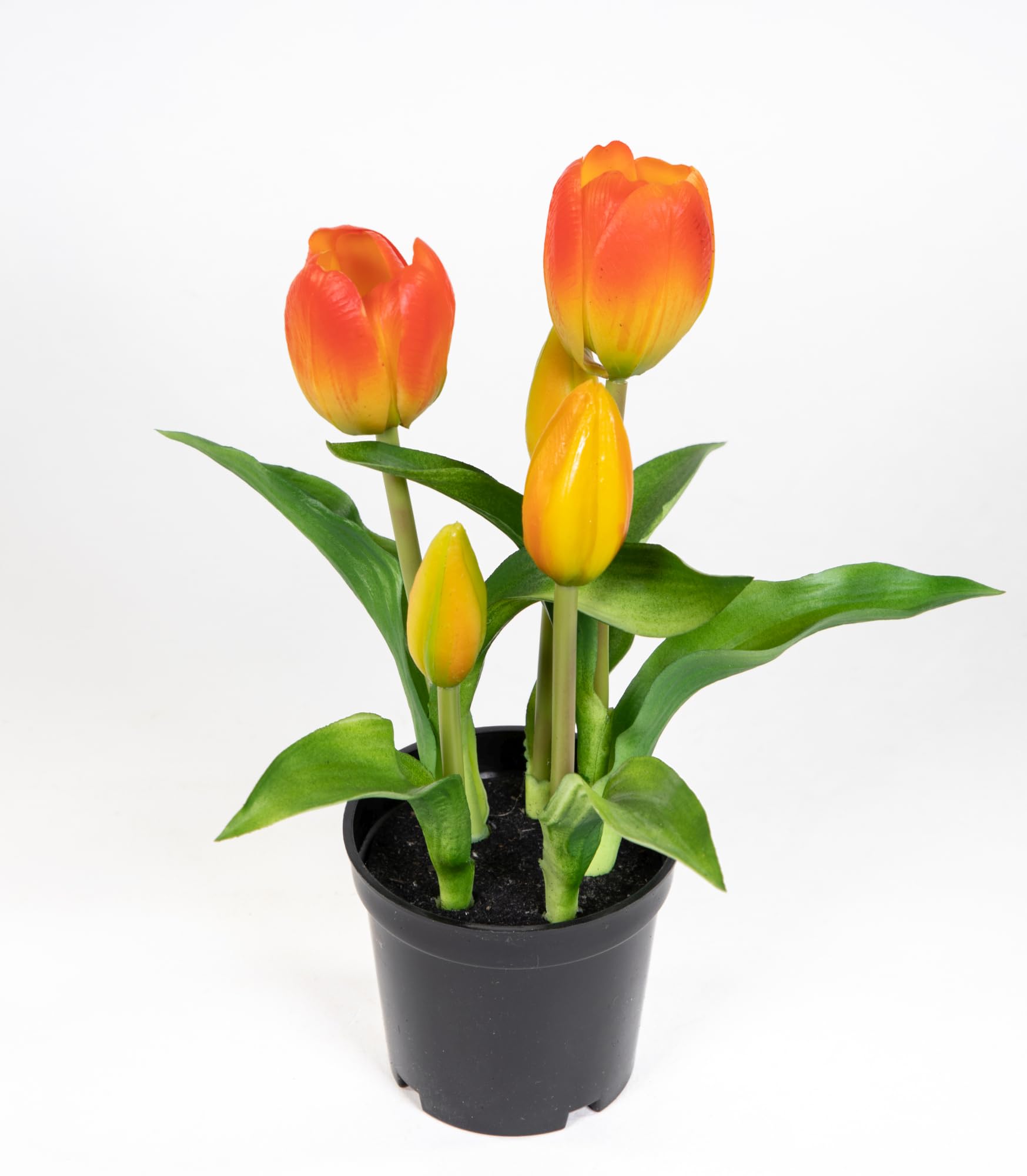 Roß Tulpen – Real-Touch Kunstblumen im Topf, 24 cm, orange