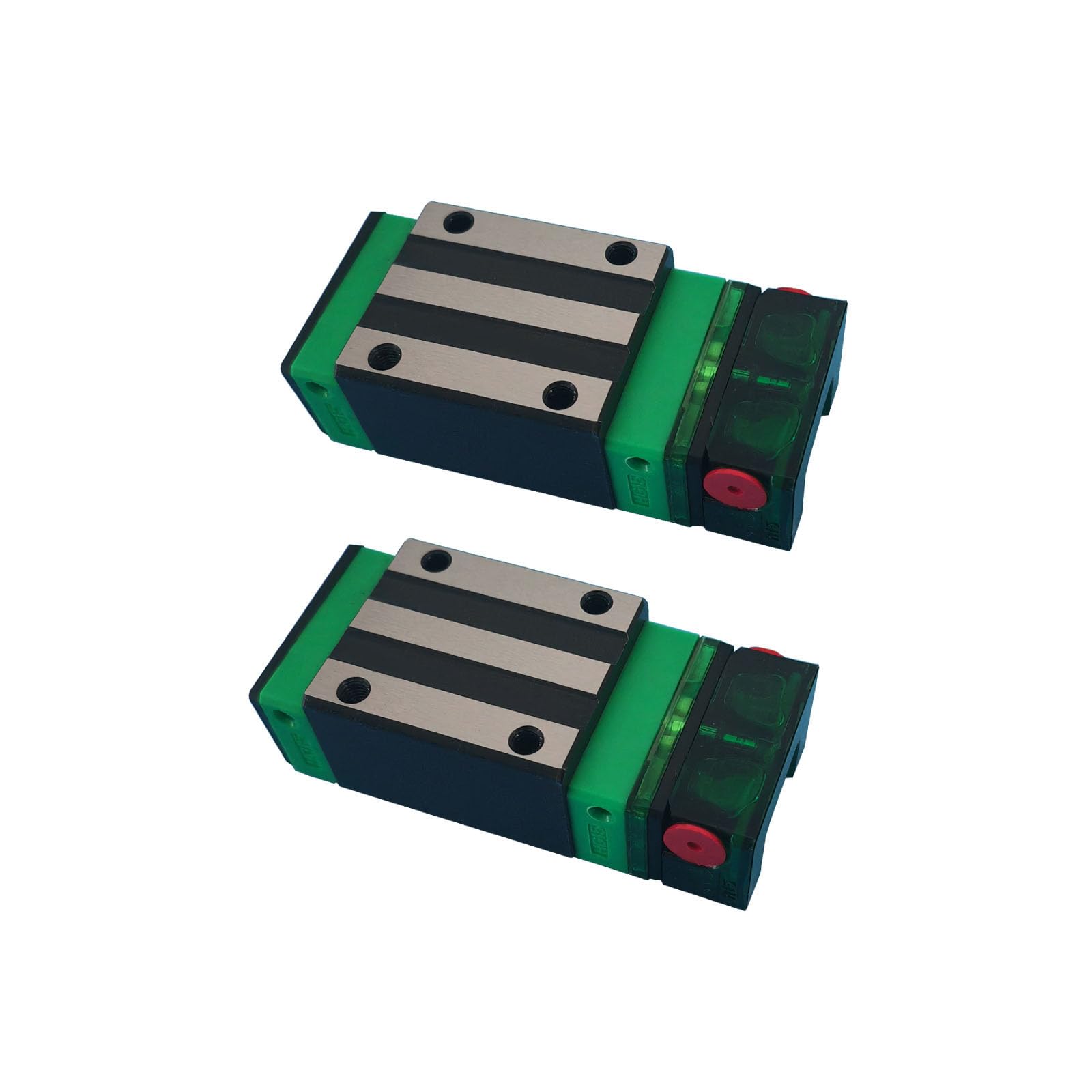 Mssoomm HGH25CA Carriage Slider Block, 2pcs HGH25CA Square Bearing Slider Block with 2pcs E2 Oil Box Self-Lubricating Slider Assembly for 3D Printer, CNC Machine and DIY Project