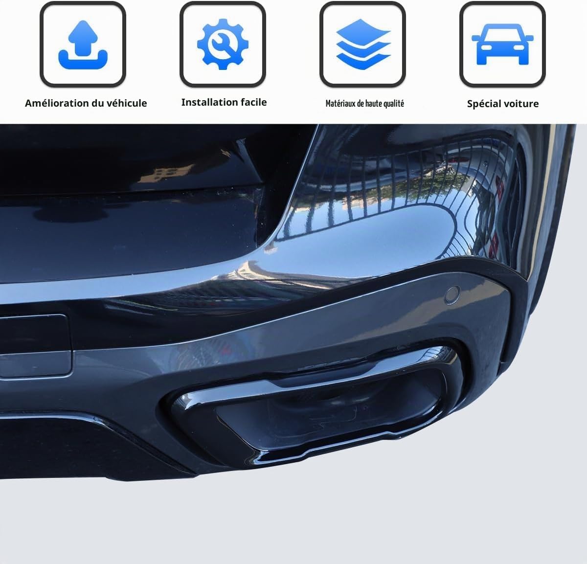 Accessoires extérieurs en acier inoxydable pour pot d'échappement X5 G05 X7 G07 2019-2021 M Sport Version Noir