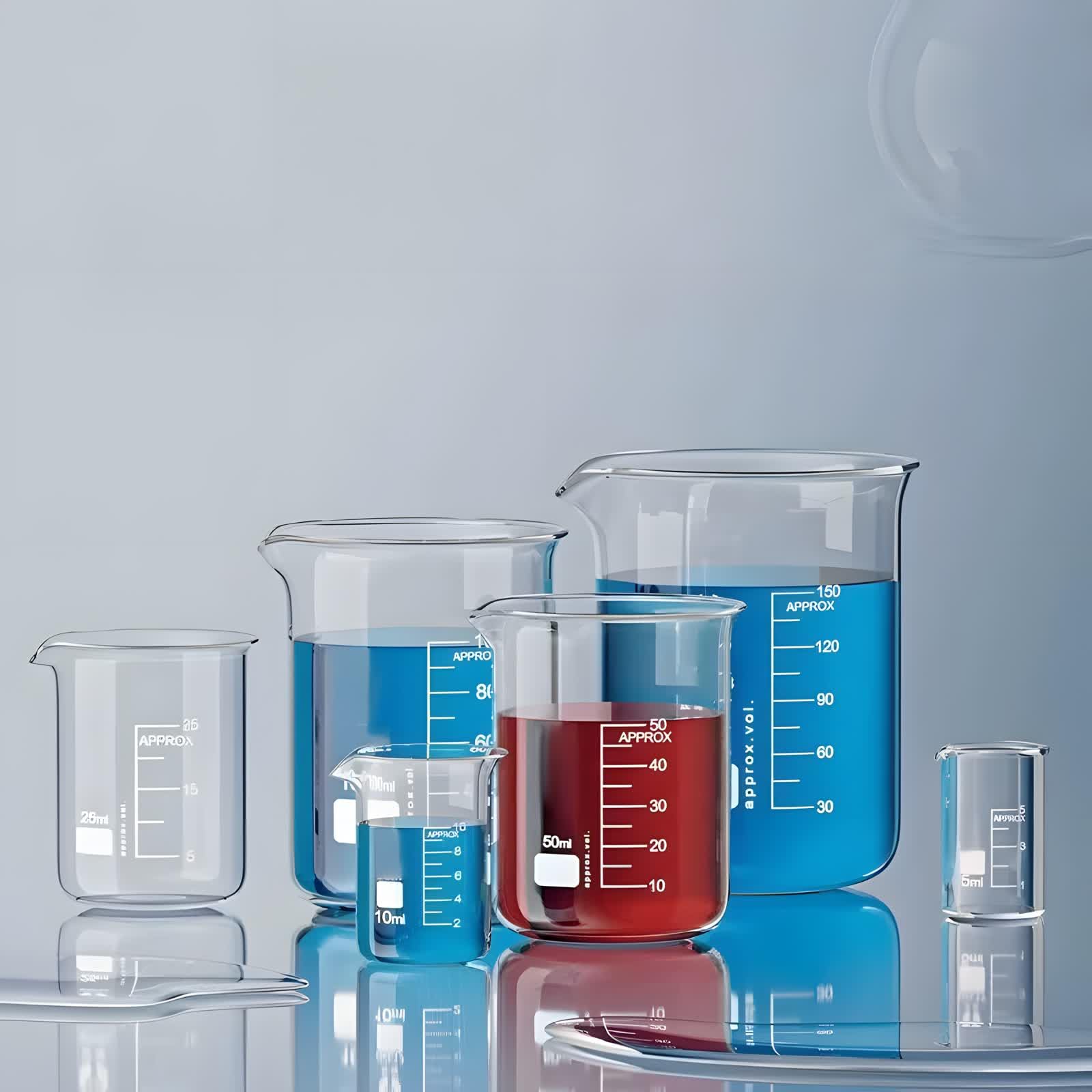 VIDOO Zlewka Laboratoryjna ze Szkła Borokrzemowego Grube Dno Odporna na Wysoką Temperaturę z Podziałką do Chemii i Laboratorium, 3000ml