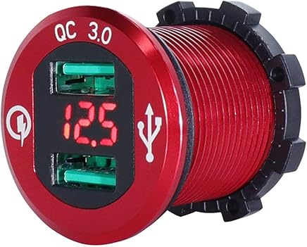 Kongqiabona para Autom?viles y Motocicletas Modelos de Metales QC3.0 Cargador de Coche Modificado Carga R?pida Tel?fono M?vil Apertura Inteligente Cargador de Coche 3.6A