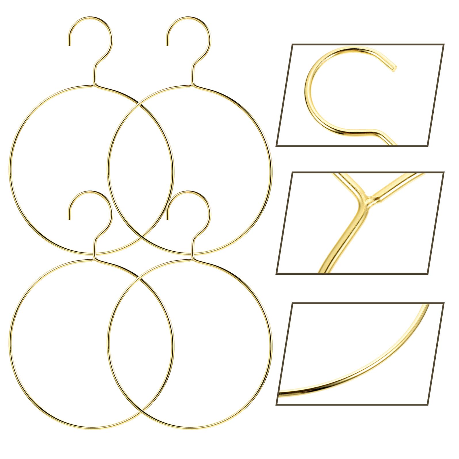 4 Piezas Organizador de Bufandas Metal Anillo Percha Ligera para Corbatas Cinturones y Pañuelos Soporte Multifuncional para Armario y Ropa Diseño Resistente y Versátil
