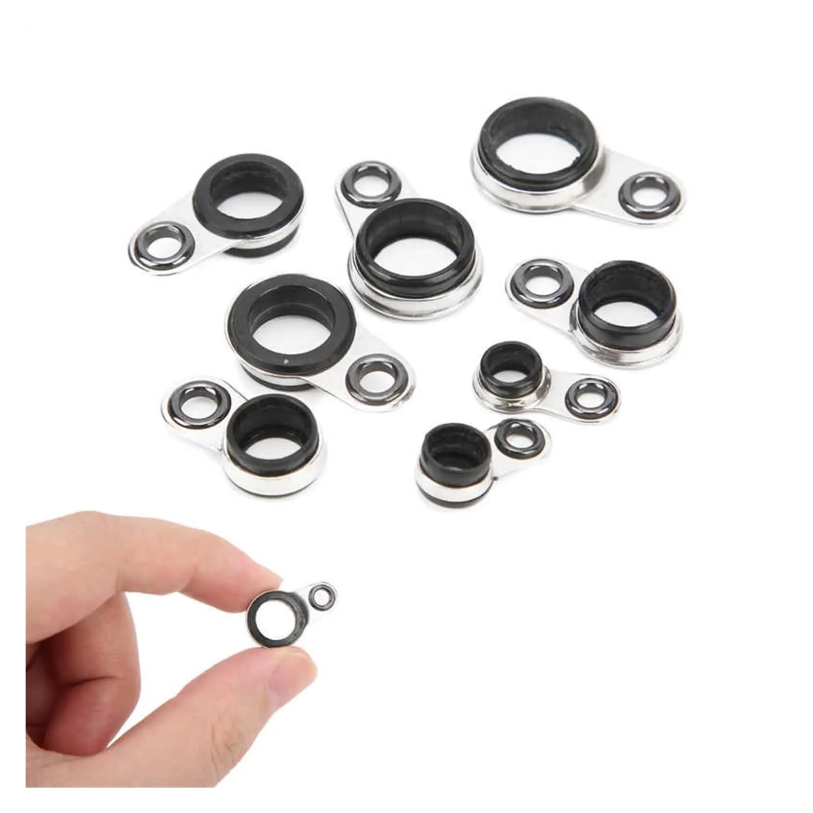 Anelli Canna Da Pesca 33/37/41/49pcs Guide for canna da pesca Anello di linea Set Punta superiore Canna da pesca telescopica Anello for occhi Guide for asta Set Accessori for la pesca