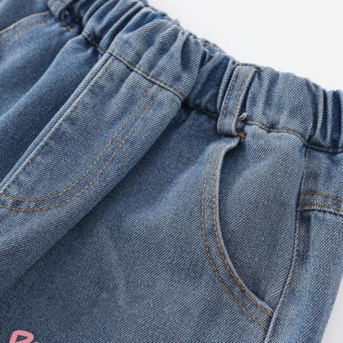 Anime High Waisted Straight Leg Jeans for Girls Cartoon Printed Denim Long Pants with Pocket3