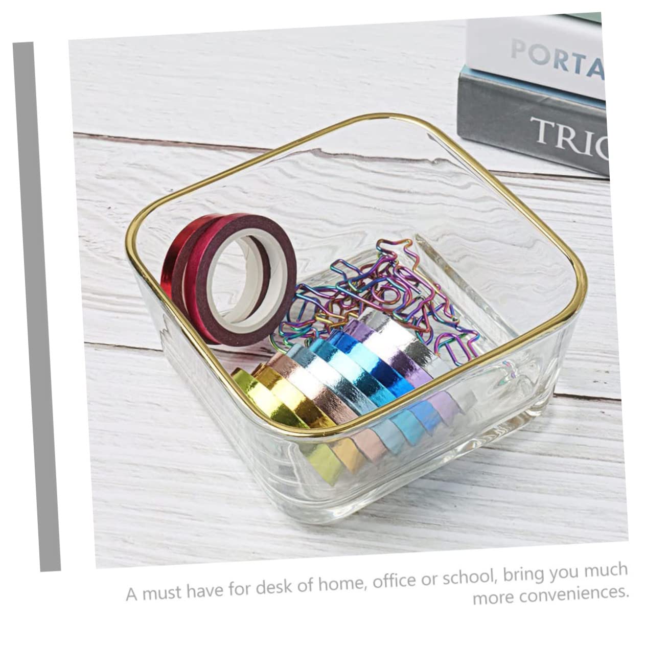 ERINGOGO Desk Paper Clip Organizer Paperclip Holder Dispenser Paper Storage Organizer Office Supply Home Decor