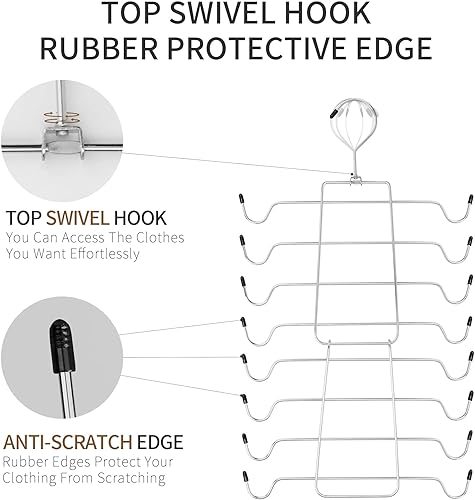 Miniatura 5 de Paquete de 2 perchas para camisetas sin mangas, organizador de brasieres para armario, para colgar brasier deportivo, para ahorrar espacio,