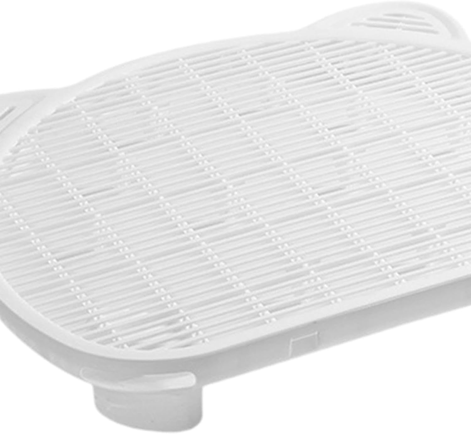 Cat Litter Mat Elevated Cat Litter Ramp Washable Reusable Scatter Control Cat Steps Footboard Pad for Small Cats Indoor Cats, White