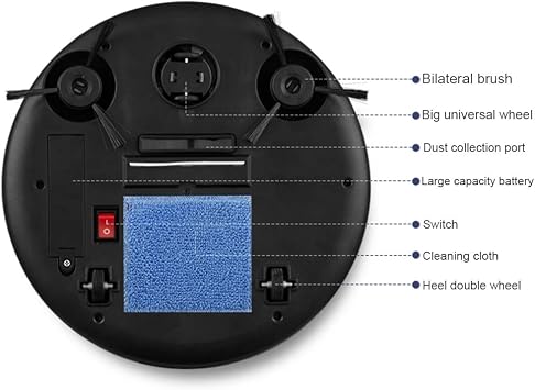 Robot Vacuum Cleaner, 3 in 1 Intelligent Robot Vacuum Self Emptying and Mop Combo Automatic Self-Charging Robotic Vacuum Ideal for Pet Hair, Carpets, Hard Floors