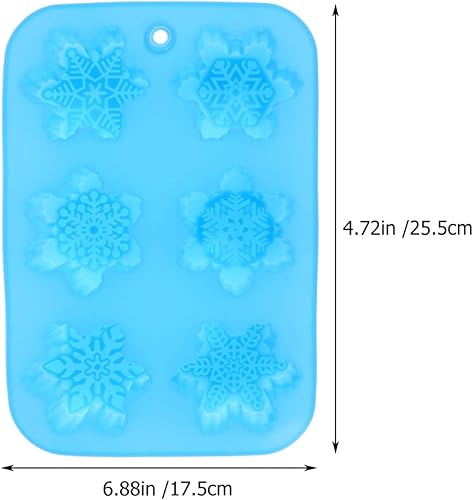 Miniatura 6 de EXCEART Moldes de silicona para tartas, moldes de silicona para jabón de silicona para tartas de copos de nieve, moldes de Navidad hechos a mano
