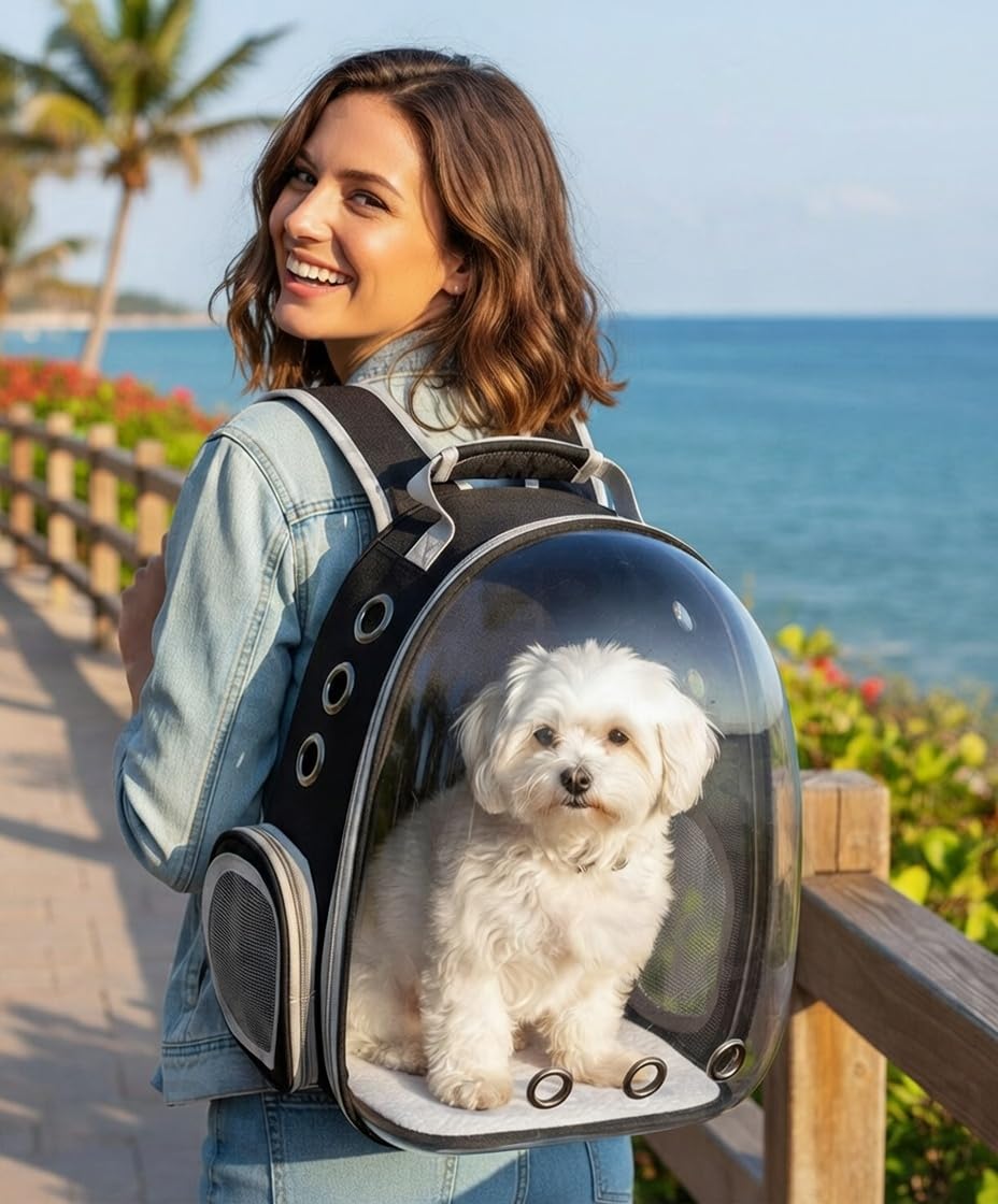 Sac à Dos pour Chat & Chien I Sac de Transport Respirant - Idéal pour Voyager I Approuvé par Les compagnies aériennes