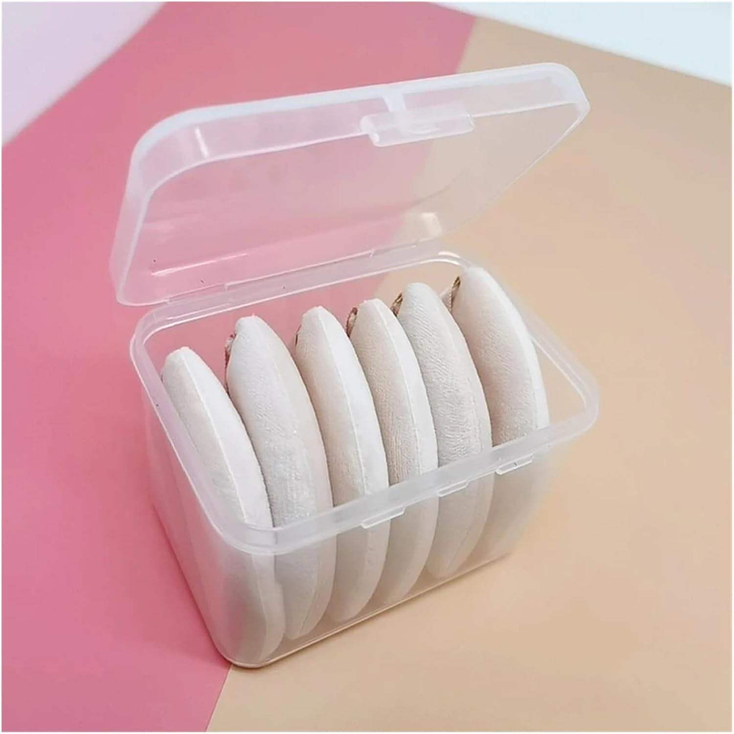 SBTRKT Triangle Velvet Powder Puff Pizza Flours Mini Face Makeup Sponge Cosmetics Washable Lightweight Makeup Tool (Color : Skin color 6pcs)
