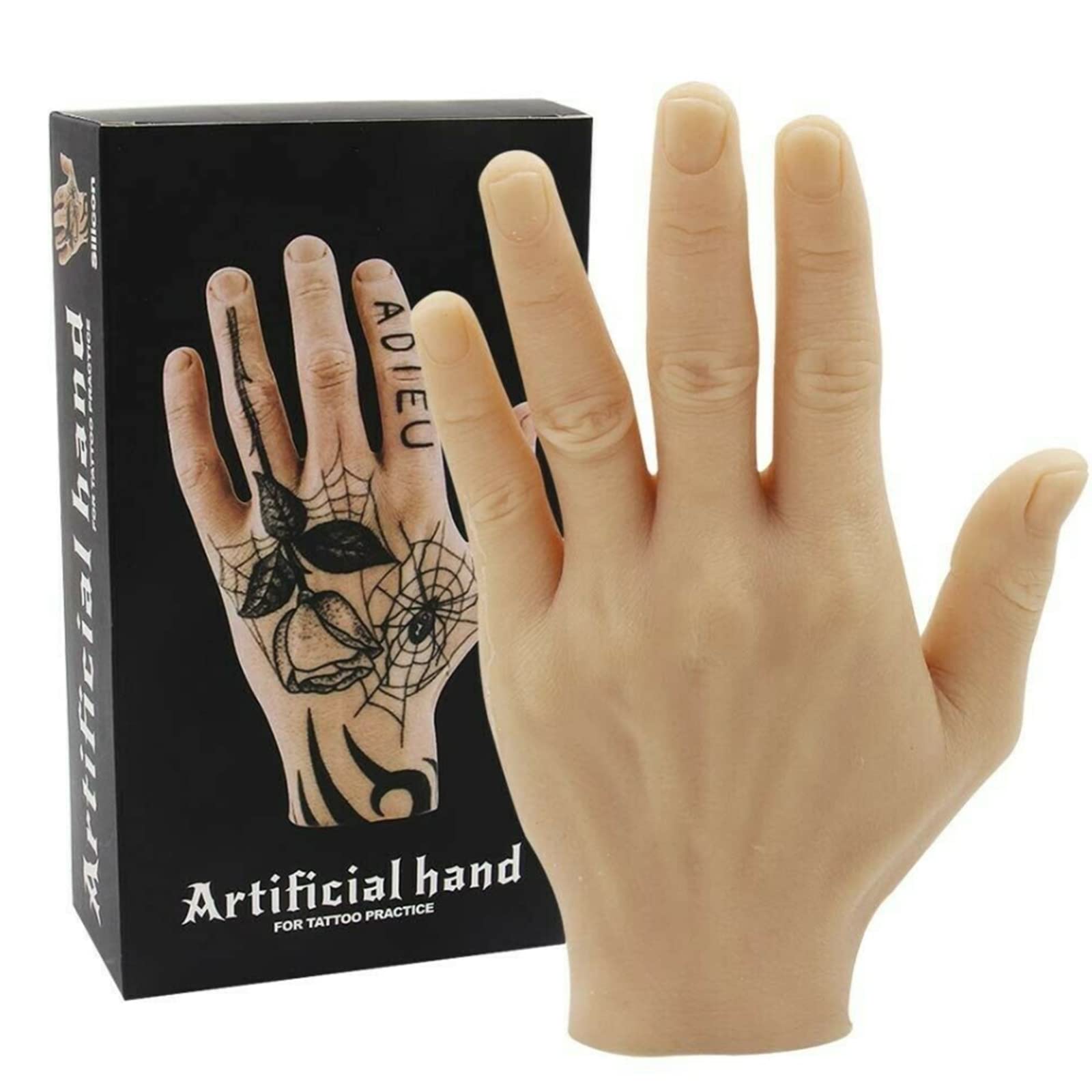Tattoo Practice Fake Hand - Usiriy Silicone Palm Tattoo Practice Hand Prosthetic Hands Fake Skin Tattoo Hand Soft Tattoo Practice Hand Dummy Fake Tattoo Skin Tattoo Supplies (Left)