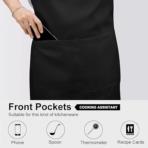Miniatura 4 de Regalos de cocina para hombres, delantales divertidos para mujeres con bolsillos para cocina, parrilla, barbacoa, regalos para hombres, chef, papá,