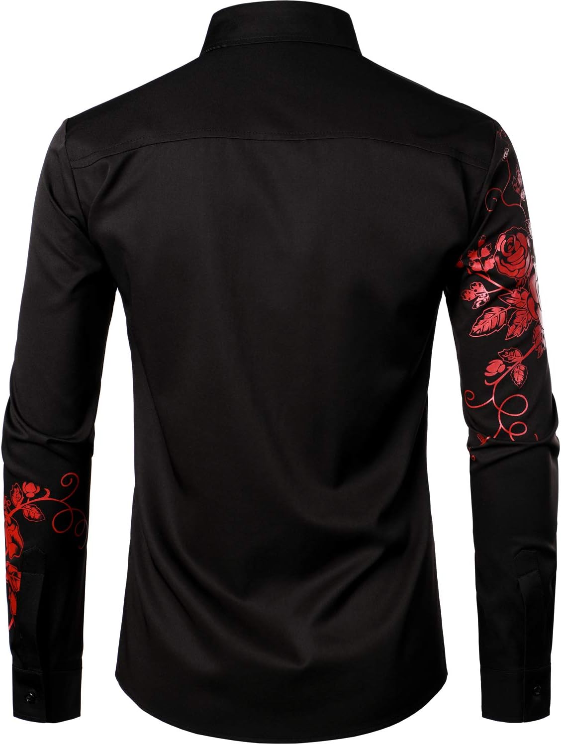 ZEROYAA Mens Hipster Printed Slim Fit Long Sleeve Button Up Party Dress Shirts - Image 3