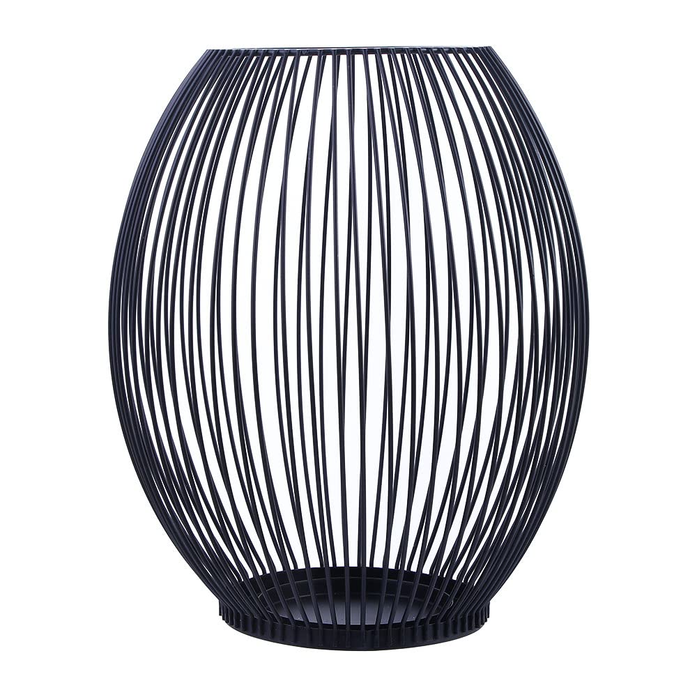 Vintage Wire Cage Candle Holders, Black Metal Candle Holders, Decorative Candle Stand for Home Decoration Parties Wedding(L)