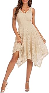 Women's Cocktail Party Dresses 2025 Handkerchief Hem Lace Formal Wedding Guest Bridesmaid Fancy Prom Dress - Buy now