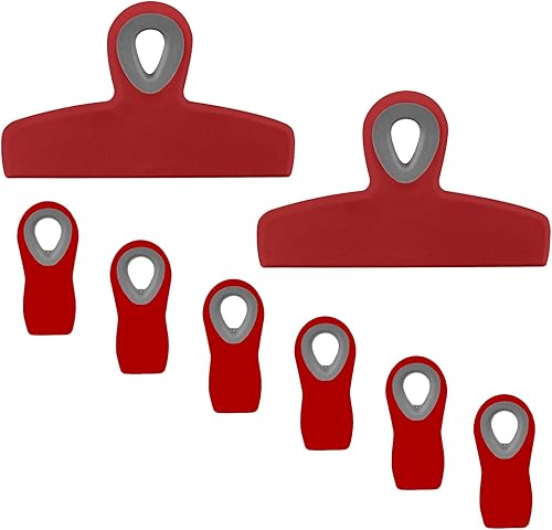 Miniatura 146 de COOK WITH COLOR Clips para bolsas – Clip de chip resistente y clips magnéticos para refrigerador para almacenamiento de alimentos con agarre Gris