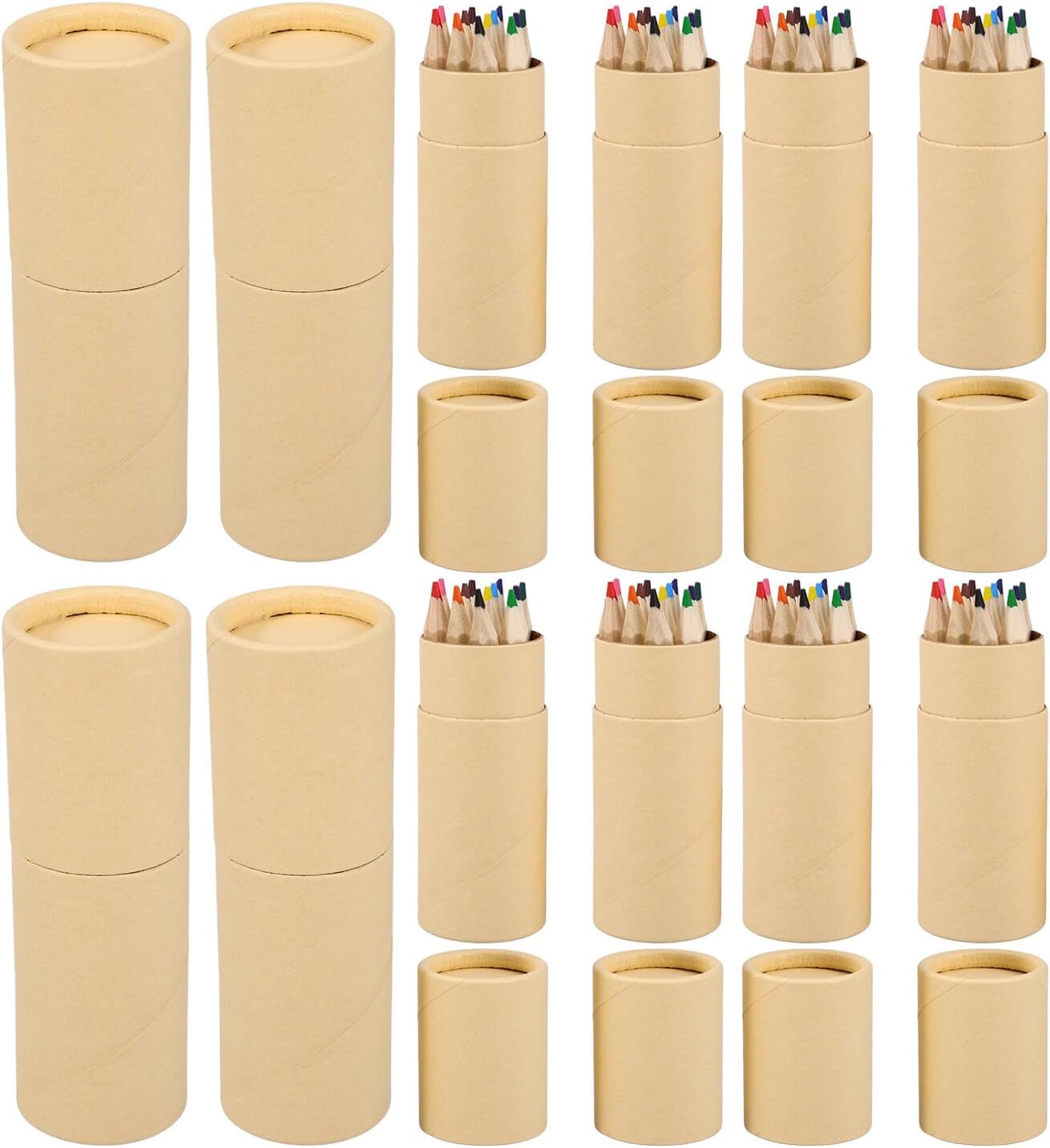 BESPORTBLE 12-color Wooden Colored Pencils Bulk Set, Short Size Multi-use Drawing and Painting Pencils, Students, Artists, Portable Art Supplies for School and Office Use