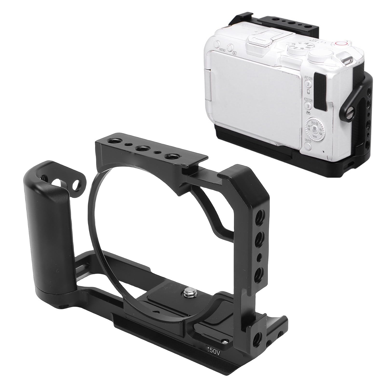 GOWENIC Gabbia per Fotocamera a Sgancio Rapido R50V |Impianto Video in Alluminio con Slitta Fredda 1/4 3/8 Fori per Viti per Telaio Protettivo Treppiede Stabilizzatore